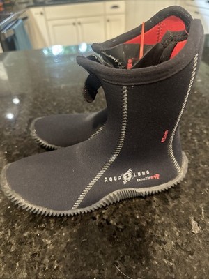 Aqua Lung EchoZip Ergo 6.5mm Dive Boots Size 7  Scuba Boots   Black