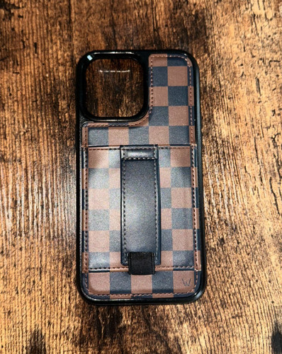 WALLI iPhone 14 Pro Max Black/Brown Pattern Holder Fitted Case/Skin Hard Case
