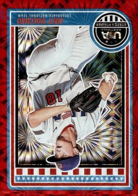 2025 Panini Stars and Stripes USA Baseball #20 Joey Volchko Red Fireworks