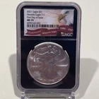 2021 American Silver Eagle NGC MS-70 Heraldic Eagle T-1 First Day NGC CRACKED