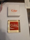 Vintage Enjoy Coke Coca Cola Acrylic Paperweight Dynamic Ribbon