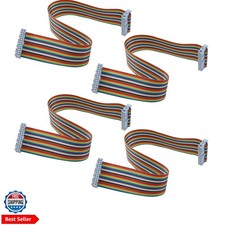 F/F IDC Connector 26 Pin 26 Way Flat Rainbow Ribbon Cable 2.54mm Pitch 30cm 4pcs