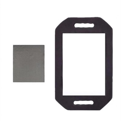 Large Rectangular Hand Mirror, 16L x 9.8W, Double Handle, Black Foam Frame