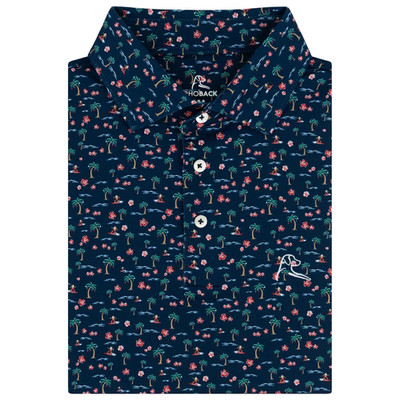 Rhoback Men'S Performance Polo Mele Kalikimaka Print Breathable Stretch Shirt