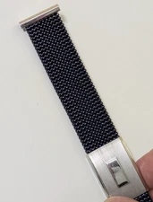 Evinger Navy Blue & Stainless-Steel Mesh Expansion Watch Band 19mm ends
