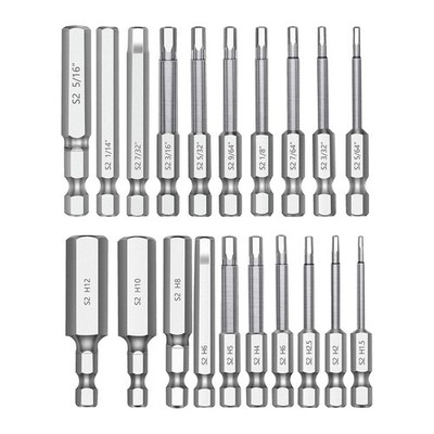 MulWark Hex Head Allen Wrench Drill Bit Set 20PC (10pc Metric & 10pc SAE),...