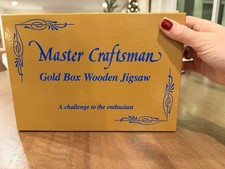 Vintage Vtg Master Craftsman Gold Box Wooden Jigsaw puzzle  Patio Pansies   7277