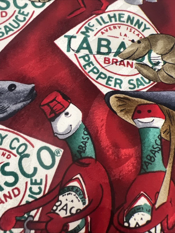 Tabasco мужской красный новинка Hot соус узор шелк шеи галстук $78 - Изображение 3 из 4