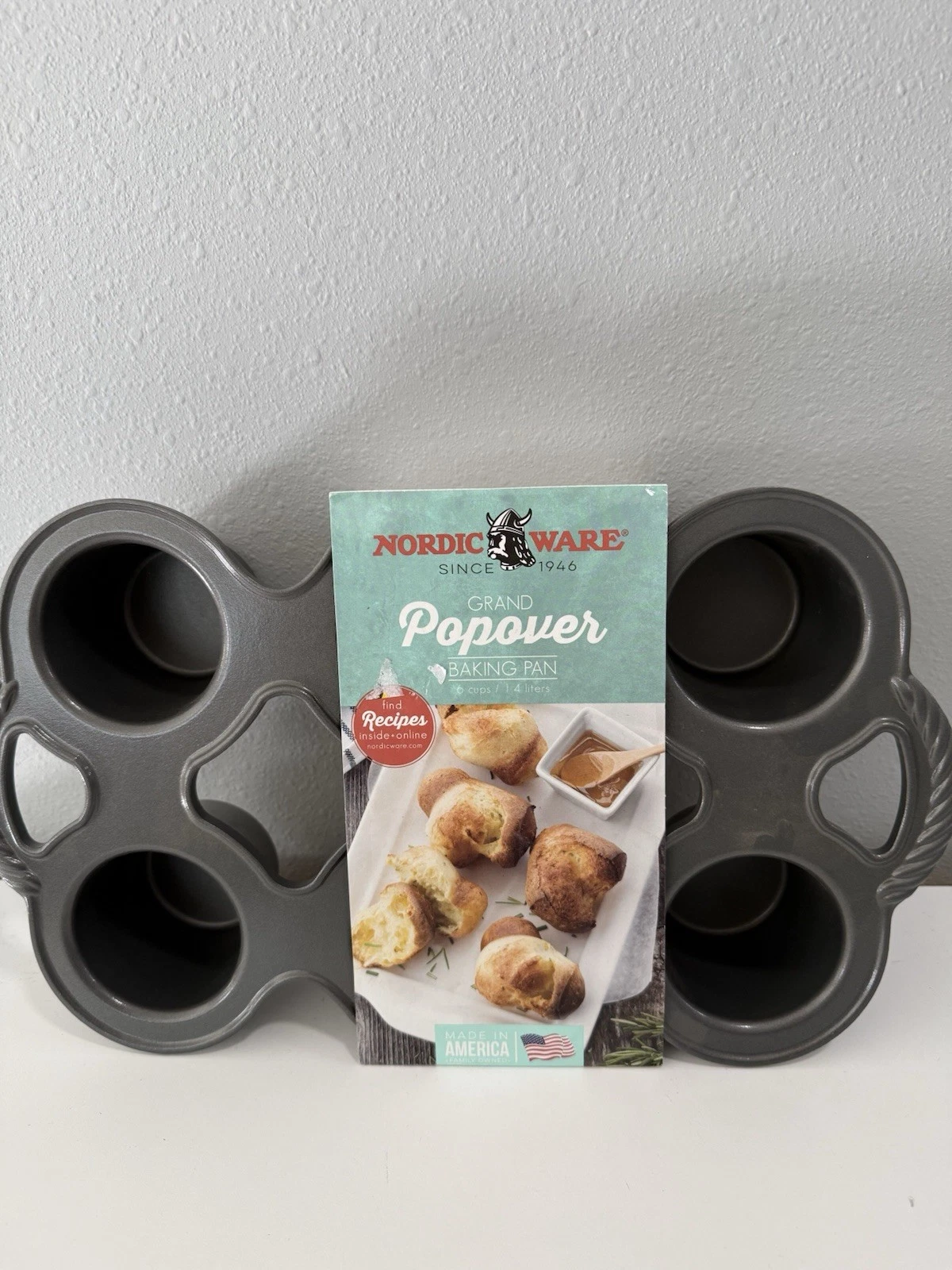 Nordic Ware Grand Popover Baking Pan 6 Serving Deep Cup Baking Treats NEW!
