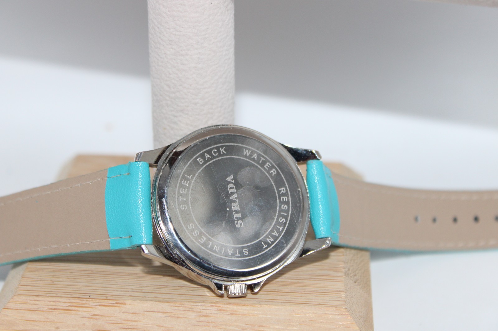 Vintage Blue Strada Watch Rectangular Rhinestone … - image 3