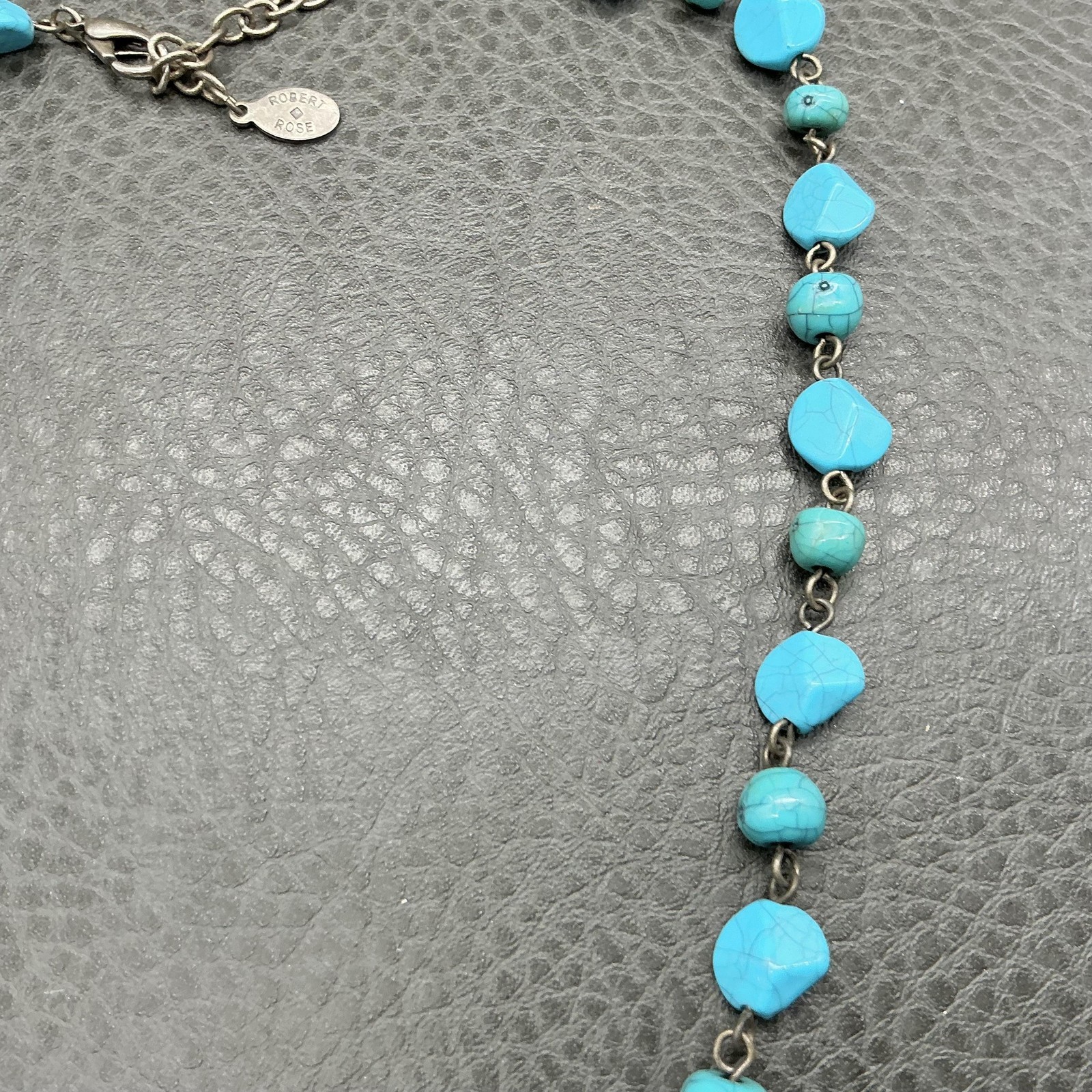 Robert Rose Turquoise Beaded Statement Pendant Ne… - image 8