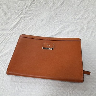 Tumi 93200 Orange leather Dakota tablet case.  Ideal for iPads!, Zipper