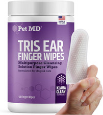 Tris Ear Finger Wipes for Dogs Cats - Multipurpose Cleansing Solution Cat Ear