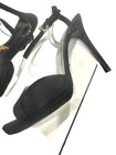 Prada Black Suede Platform Sandals Heels 38 Ankle Strap Made Italy — photo 4