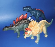 Retro Dinosaurs -set of 3 with light  sound - T-Rex - Triceratops - Stegosaurus