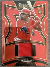 Darren Baker 2025 Select - Selective Swatches / Jersey - Red /99  Nationals
