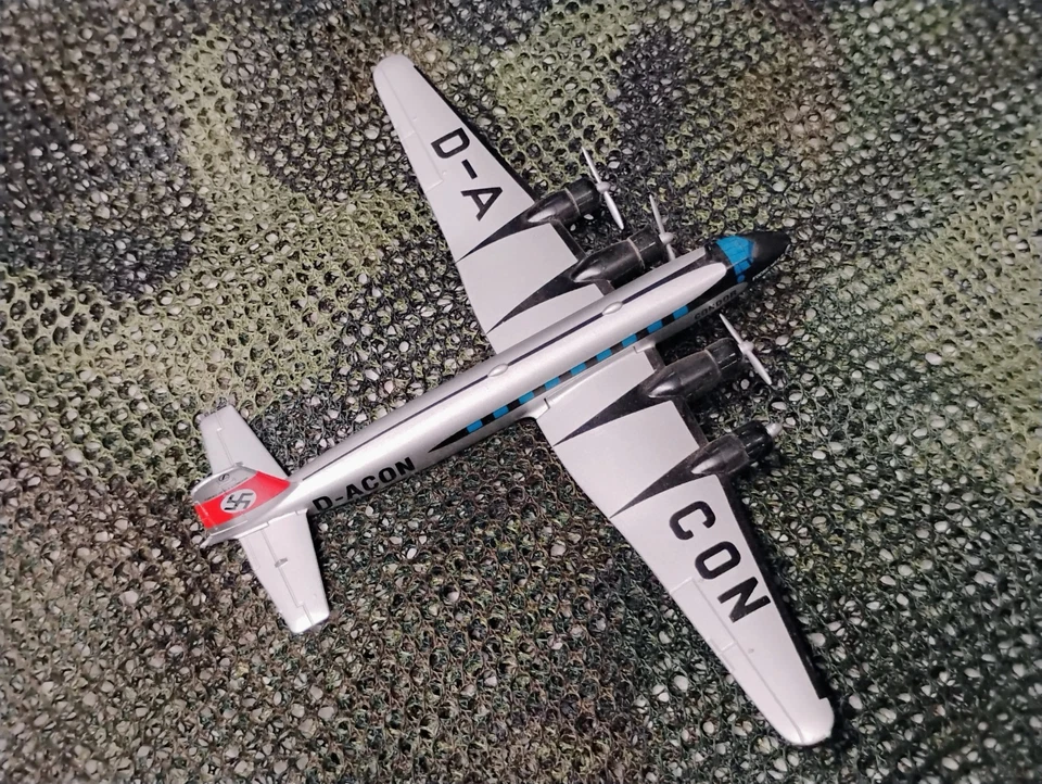 WW2 German Focke-Wulf Fw 200 Condor Diecast Model 1937 Lufthansa Brandenburg - Image 3 of 4