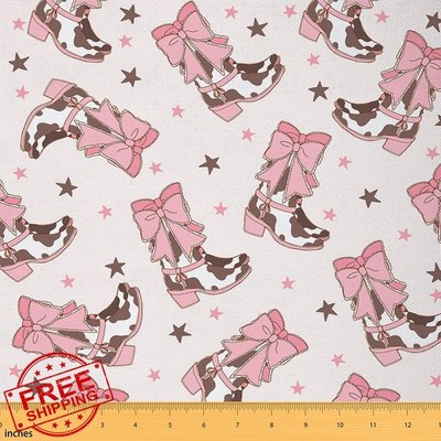 Feelyou 1 Yard Stars Print Western Flannel Fabric