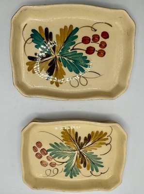 VTG Set Of Two Harvest Ware Wade England Flower Trinket Dish