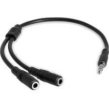 3.5mm Audio Extension Cable Slim Splitter Y Headphone Extender for Computers
