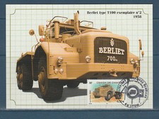 carte 1er jour véhicules utilitaires camion chantier et à échelle  69 Lyon 2003