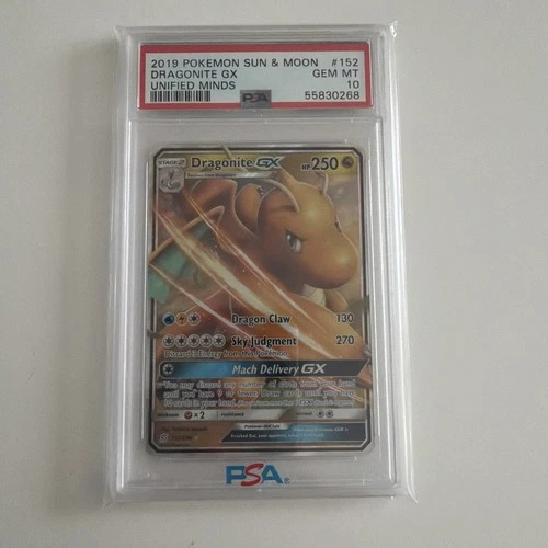 PSA 10 - 2019 Pokemon S&M Unified Minds - Dragonite GX