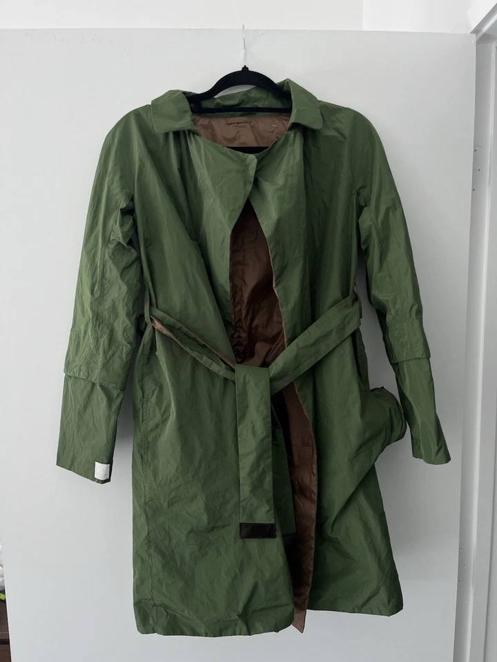 S Max Mara Reversible Trench Coat Green Brown IT36 / US4 Made in Italy jacket - Image 3 of 4