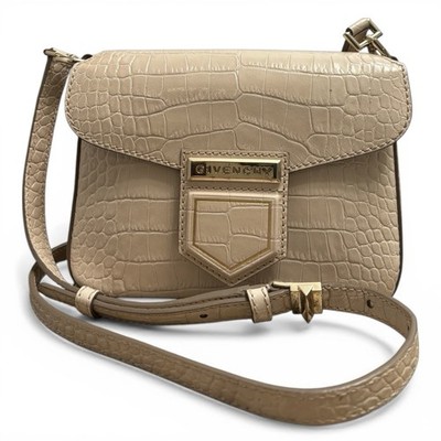 Givenchy Pink Nude Nobile crocodile-embossed leather crossbody bag