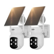 2PCS Hiseeu 4MP Wireles Solar Battery Security Camera Outdoor 5G Wifi 2Way Audio