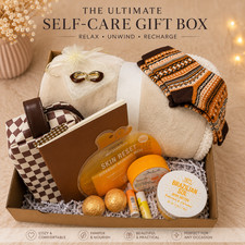 Self Care Gift Box for Her Cozy Blanket Spa Set Birthday Care Package for Women