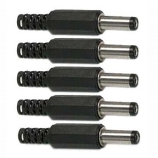 5 Pcs 2.1/5.5mm DC 12V Power Supply Cable Cord Male Plug Adapter Connector