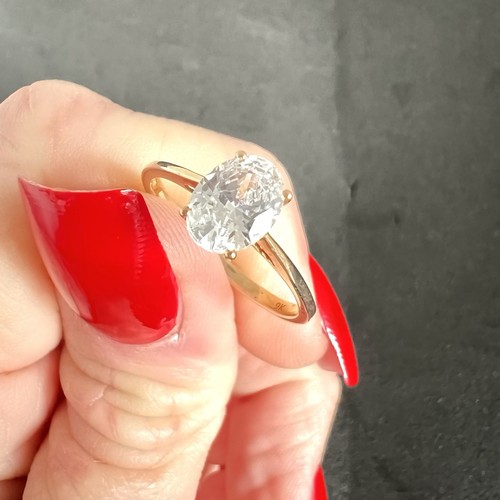 9ct Yellow Gold Cubic Zirconia Ring Solitaire Vintage Hallmark 9K 375 Size P - Picture 16 of 24
