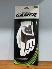 TOP FLITE GAMER White & Black Mens Golf Glove SIZE ML Cadet Left BRAND NEW.
