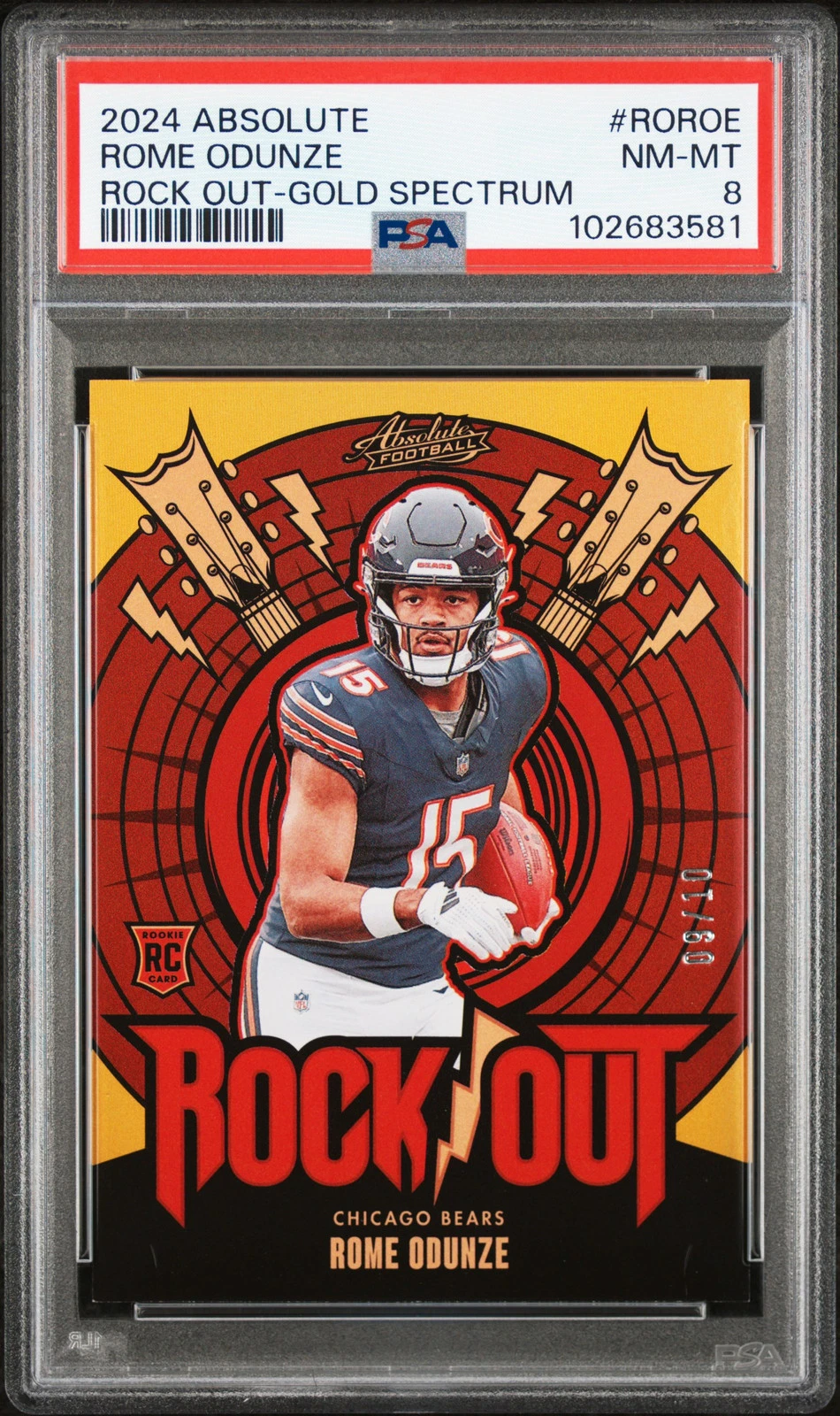 Rome Odunze Panini Absolute Rock Out #ROROE Gold Spectrum