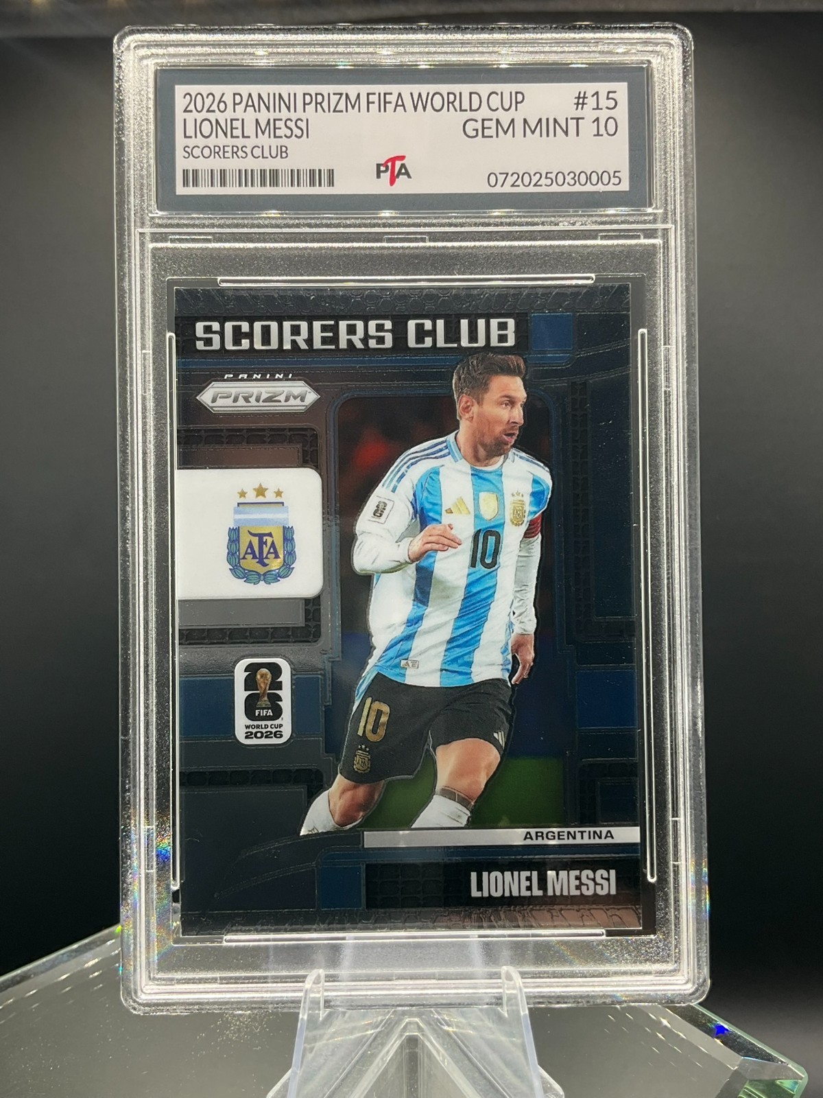 2026 Panini Prizm FIFA World Cup Lionel Messi SCORERS CLUB ~ GEM MINT PTA 10🔥