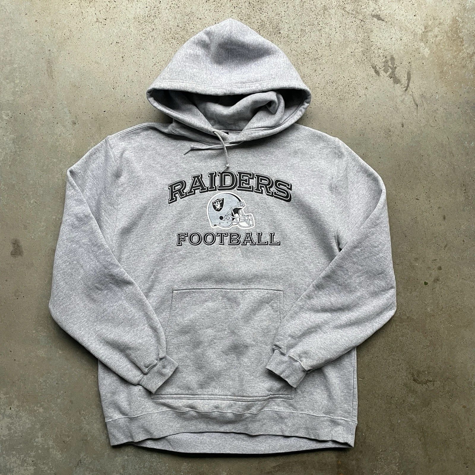 NFL Raiders Football Pullover Sweatshirt Hoodie Men's Size Large Reebok Sports