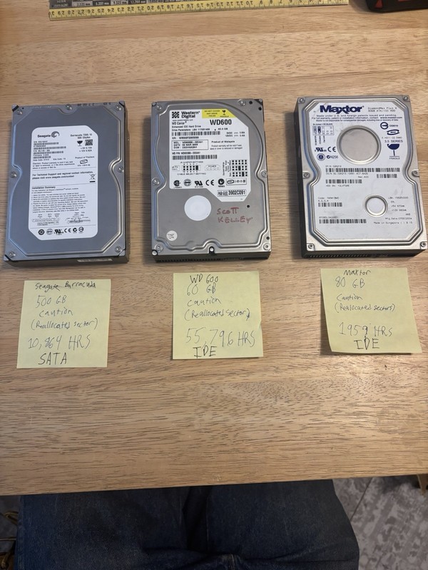 Lot Of 3 3.5 Inch Hard Drives FOR PARTS