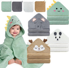 14PCS Baby Bath Towels Set, Includes 4 Hooded Towels 31.5 x31.5 10 Washclot