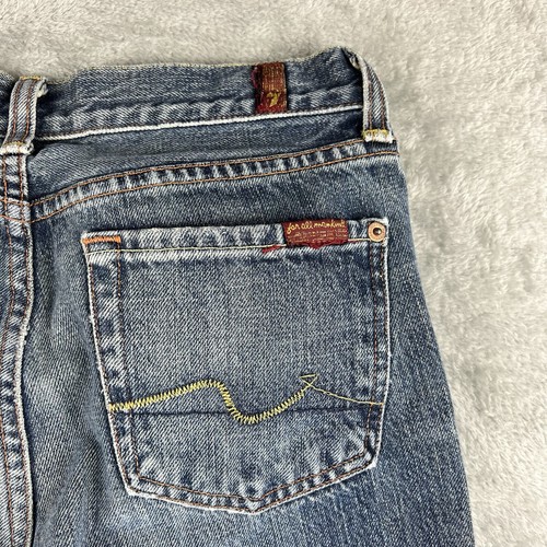 7 For All Mankind Jeans Women's 25 Mid Rise Denim Bootcut Distressed Vintage - Picture 5 of 9