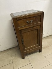 Antico comodino in legno massello primi '900 con piano in marmo