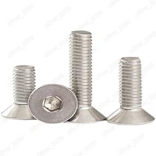 304 Stainless Steel Hex Socket Countersunk Head Screw Left Hand Thread M3 M4-M10