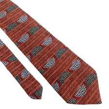 Henry Grethel Silk Tie Brown Print Abstract