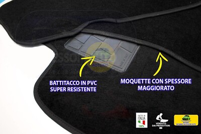 Tappetini Auto Per Fiat Panda 141 (1986-2003) – 4 Pezzi In Moquette, Bordino Blu, Fondo Antiscivolo - 2