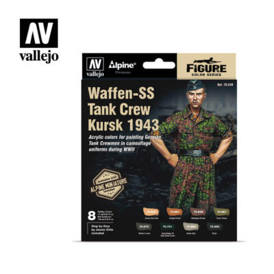 VALLEJO 70249 Waffen-SS Tank Crew, Kursk 1943 + figure [PAINT SET]