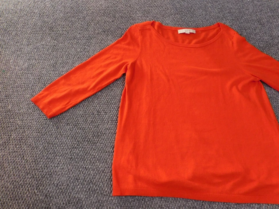 Suéter Loft Mediano Naranja Jersey Elástico Mujer Algodón Nylon Clásico Foto 3 de 4