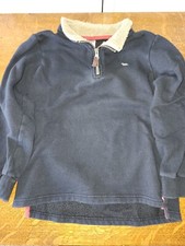 Boys Carter's Kid Size 10 Black Sweatshirt Zip Neck Sherpa Collar