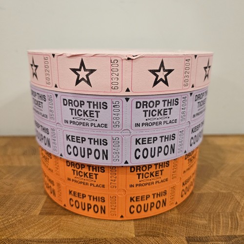 Raffle Drawing Tickets - Lot of 3 Rolls!