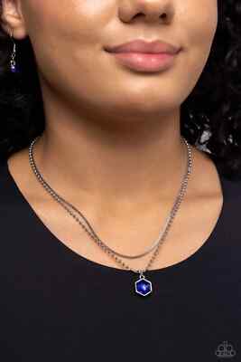 ★MIDNIGHT MOMENT.★ two line blue necklace Paparazzi Jewelry Accessories - Call of the STYLE - Blue