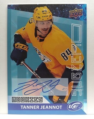 2021-22 Upper Deck Ice Sub Zero Rookie Autographed Card Tanner Jeannot RC. Hb1