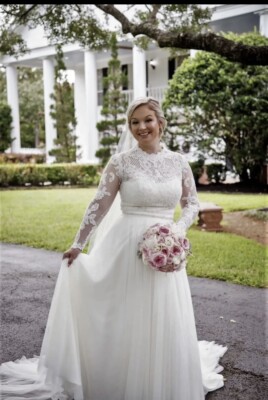 ivory lace top wedding